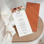 Boho Botanical Autumn Floral Wedding Dinner Menu<br><div class="desc">This boho botanical autumn floral wedding dinner menu card is perfect for a classic wedding. The design features elegant burgundy,  brown,  white,  blush fall flowers,  inspiring artistic beauty.

This menu can be used for a wedding reception,  rehearsal dinner,  bridal shower or any event.</div>