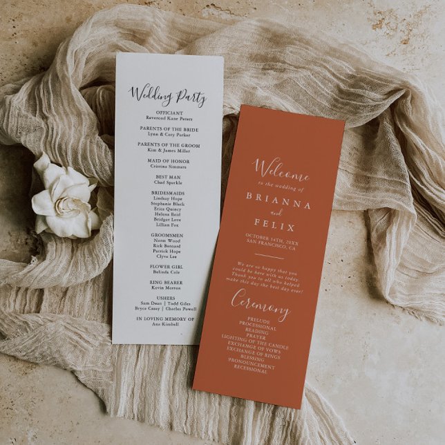 Boho Botanical Autumn Wedding Program Programme (Creator Uploaded)
