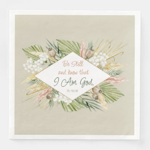 Boho Botanical 'Be Still & Know' Bible Verse Napkin