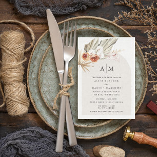 Boho Botanical Bohemian Floral Wedding Invitation