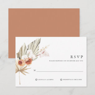 Boho Botanical Bohemian Floral Wedding RSVP Card