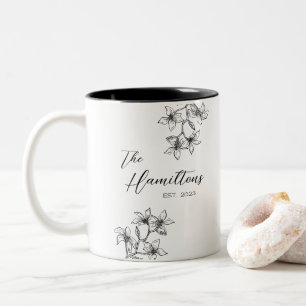 Boho Botanical Custom Wedding  Two-Tone Coffee Mug