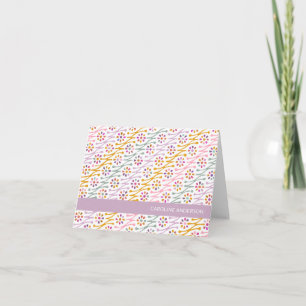 Boho Botanical Drawing in Pastels Personalised  Note Card