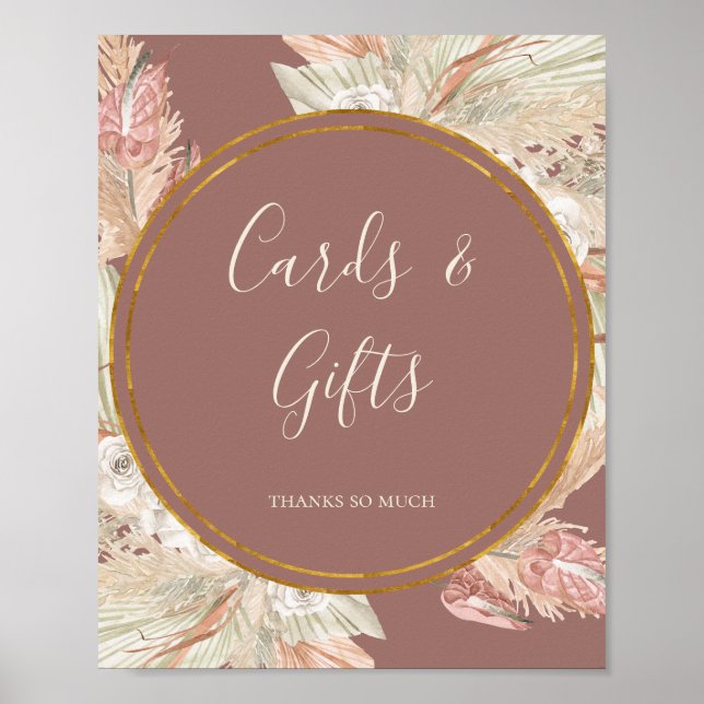 Boho Botanical | Dusty Rose Cards and Gifts Sign (Front)