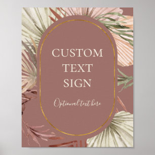 Boho Botanical Dusty Rose Cards & Gifts Custom Poster