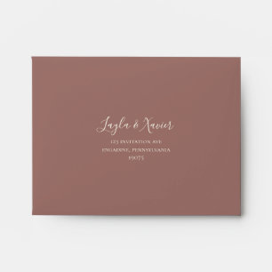 Boho Botanical Dusty Rose Self Addressed RSVP Envelope