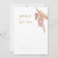 Boho Botanical | Dusty Rose Wedding Advice Card