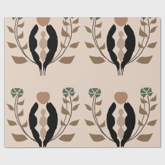 Boho Botanical Earthy Feminine Nature Pattern Wrapping Paper