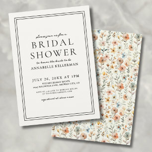 Boho Botanical Elegant Wildflower Bridal Shower Invitation
