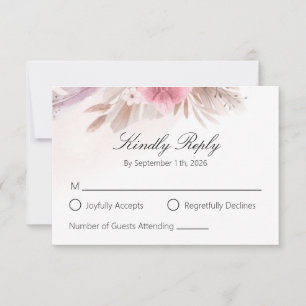 Boho Botanical Eucalyptus Whimsical Custom Reply RSVP Card
