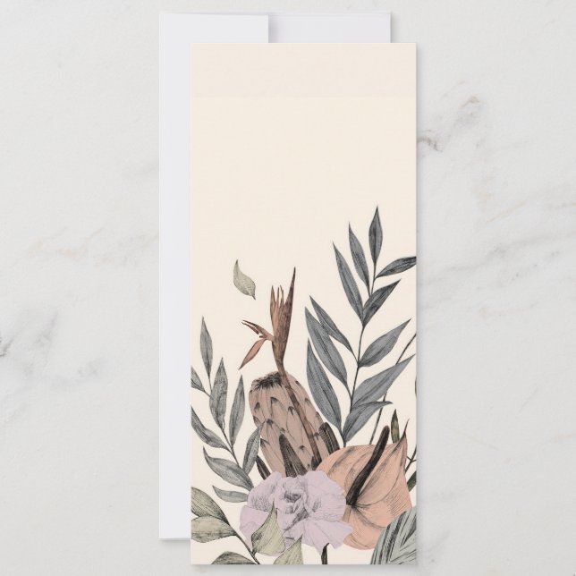 Boho Botanical Garden -  Floral Illustration Invitation (Front)