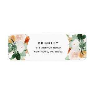 Boho Botanical Greenery Floral Return Address