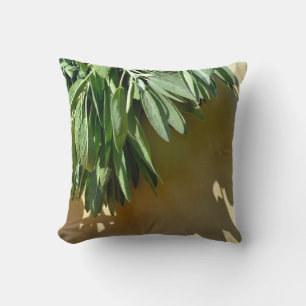 Boho botanical herb leaves cushion