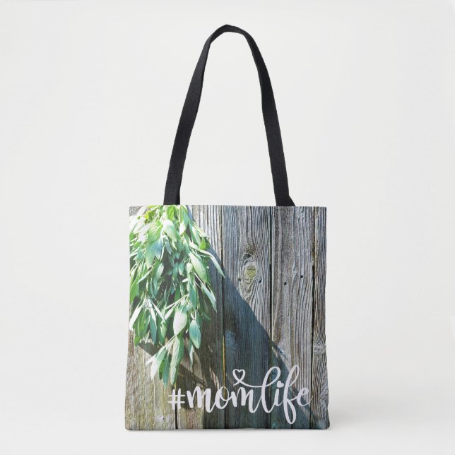 Boho botanical herb leaves rustic Barn-wood  Tote Bag (Front)