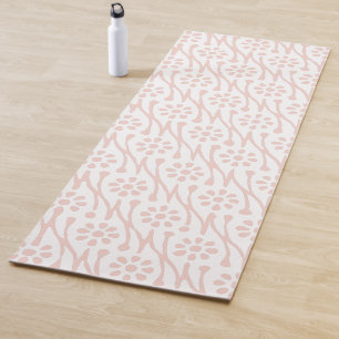 Boho Botanical Illustration Pattern Blush Pink Yoga Mat