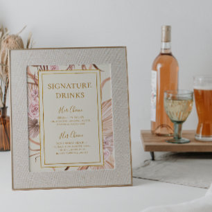 Boho Botanical Ivory Signature Drinks Sign