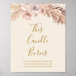 Boho Botanical   Ivory This Candle Burns Wedding Poster