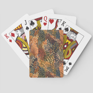Boho Botanical Leafy Earthy Watercolor Playing Cards