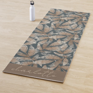 Boho Botanical Leaves Personalised  Yoga Mat
