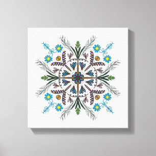 Boho Botanical Mandala Tropical Greenery Green Canvas Print