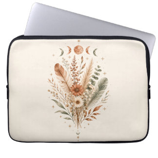Boho Botanical Moon Phases Laptop Sleeve | Waterco