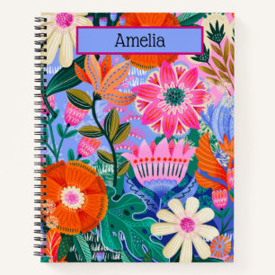 Boho Botanical personalized Spiral Notebook