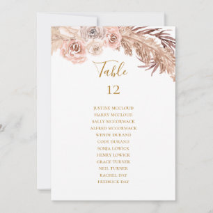 Boho Botanical   Table Number Seating Chart