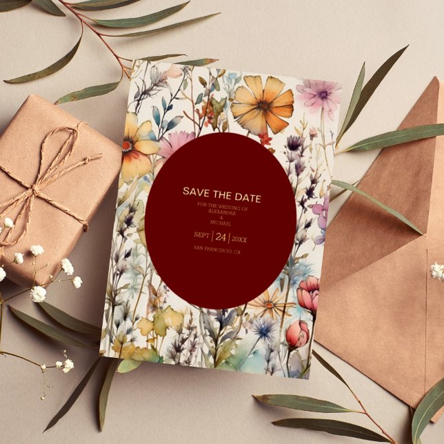 Boho Botanical Watercolor Wildflowers Wedding (Creator Uploaded)
