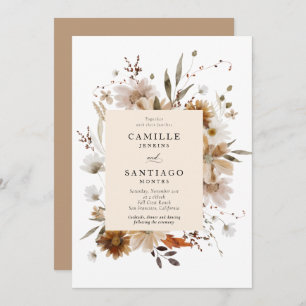 Boho Botanical Wedding Invitation