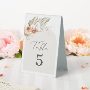 Boho Botanical Wedding Table Number