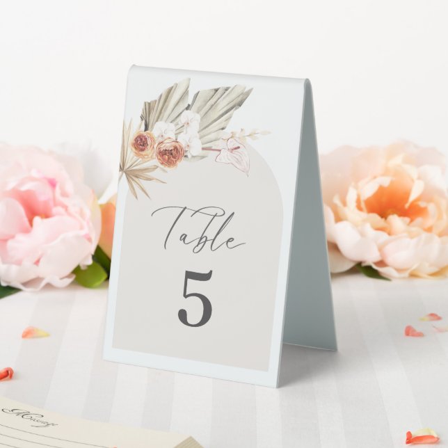 Boho Botanical Wedding Table Number (In SItu (Wedding))