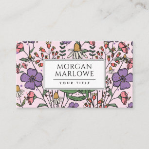 Boho Botanical Wildflower Botanical Floral Business Card