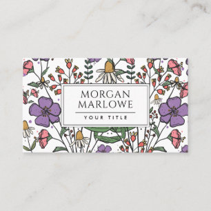 Boho Botanical Wildflower Floral Business Card