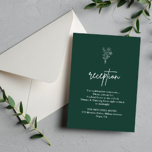 Boho Botanicals Emerald Wedding Reception Enclosure Card