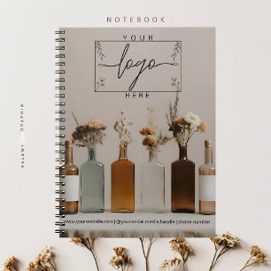 Boho Bottles Flowers Aesthetic Note Book