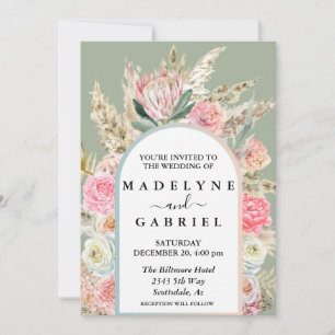 Boho Bouquets Pampas Grass Arch Frame Invitation