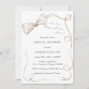 Boho Bow Bridal Shower Invitation Template