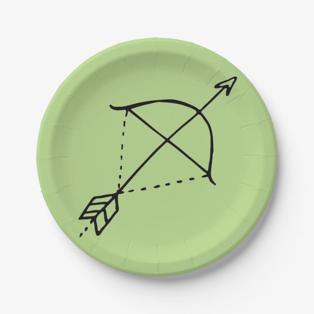 Boho Bow Doodle Paper Plate (Front)