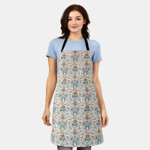 Boho Bows and Blossoms Blue Apron