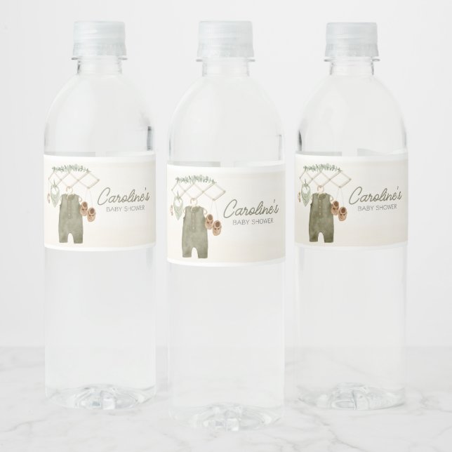 Boho Boy Baby Clothes Baby Shower Water Bottle Label (Bottles)