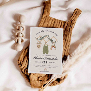 Boho Boy Baby Shower Baby Clothes Invitation