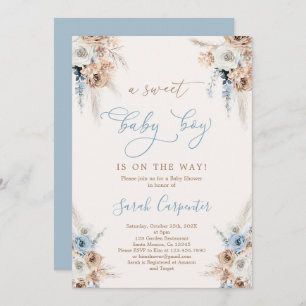 Boho Boy Baby Shower Invitation