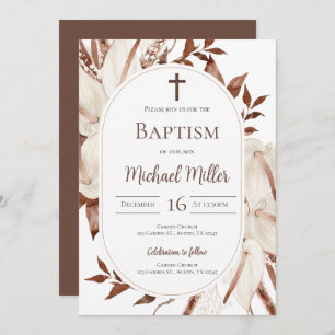 Boho Boy Baptism Invitation