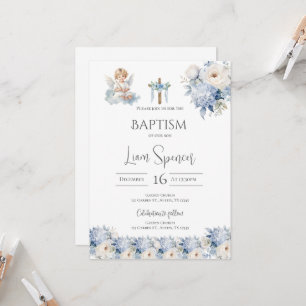 Boho Boy Baptism Invitation