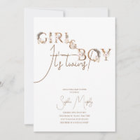 Boho Boy & Girl Twins Rustic Baby Shower Invitatio