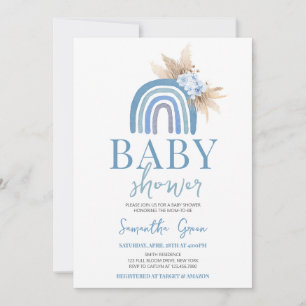 Boho Boy Rainbow Baby Shower Invitation