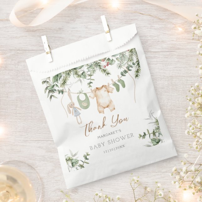 Boho Boy Winter Baby Shower Thank You  Favour Bags (Clipped)