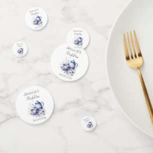 Boho Bridal Blue Teapot Floral Bridal Shower Confetti