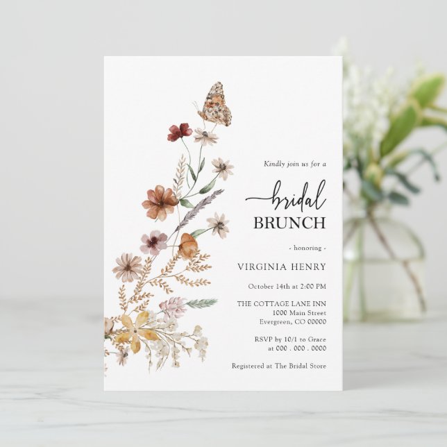Boho Bridal Brunch Invitation (Standing Front)