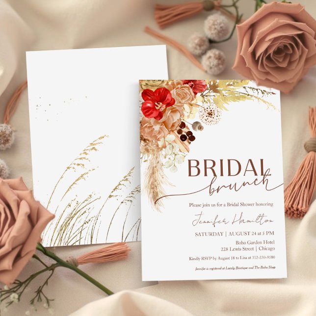 Boho Bridal Brunch | Terracotta Bridal Shower Invitation (Creator Uploaded)